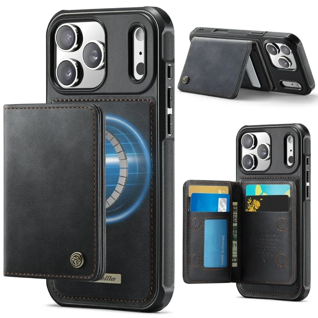 Business-Style Abnehmbare Magnetische Leder-Brieftaschenhülle für iPhone 17 Pro Max 16 Plus 15 14 13 12 11 mit Mehrfach-Kartenfächern