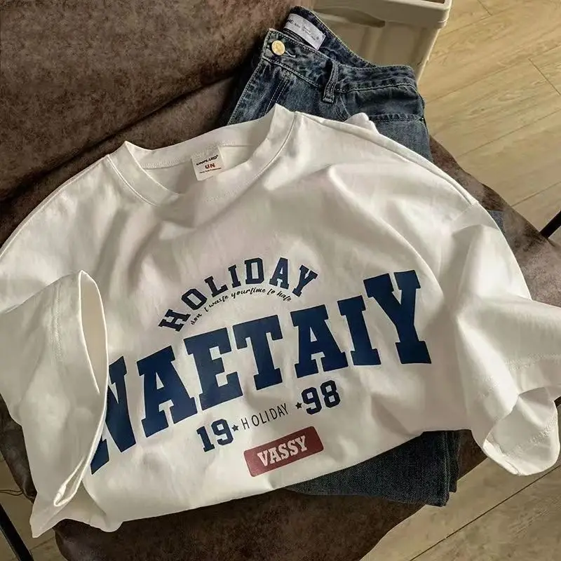 

Очень большая футболка из американского чистого хлопка ort Sve 300 Pou, мужская летняя свободная футболка в стиле ретро, модная уличная футболка f Sve Body...