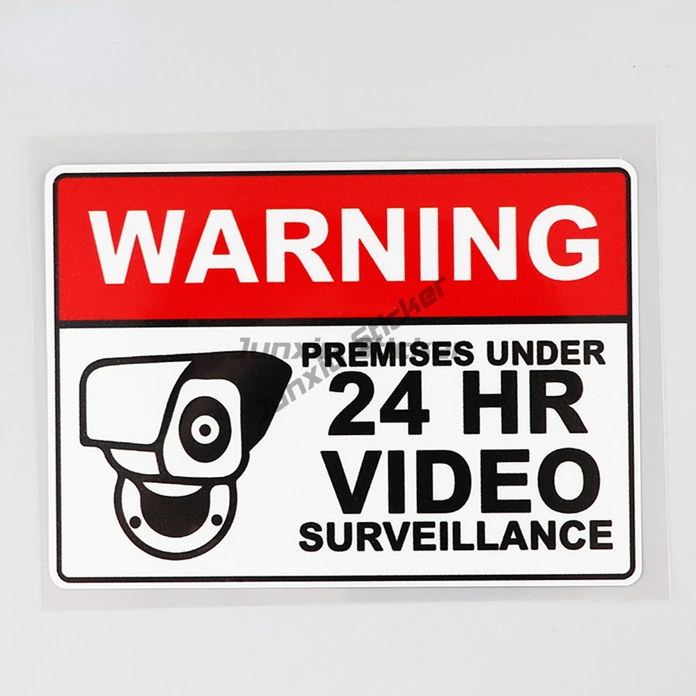 24 Hour Video Surveillance Car Sticker Accessories Vinyl PVC Motorcycle Waterproof Windshield Car Window Car Styling Decal