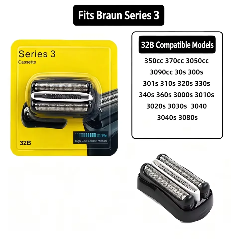 For Shaver Replacement Head for Braun Series 3 3000s 3010s 3020s 3030s 3040s 300s 301s 310s 320s 330s 340s Electric Shaver ﻿