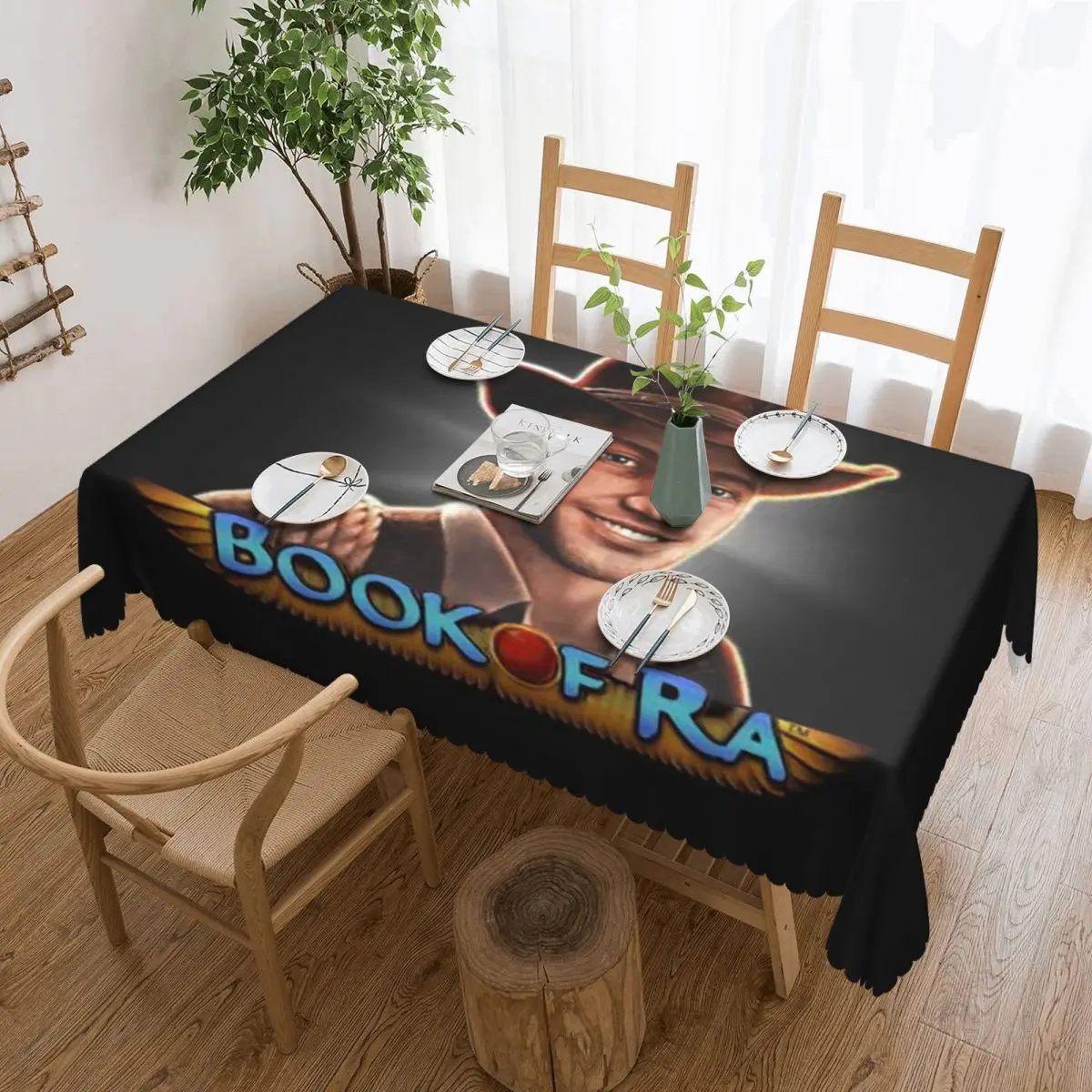 Book Of Ra Custom Rectangular Tablecloth Oilproof Table Cover for Dining Events Table Cloth