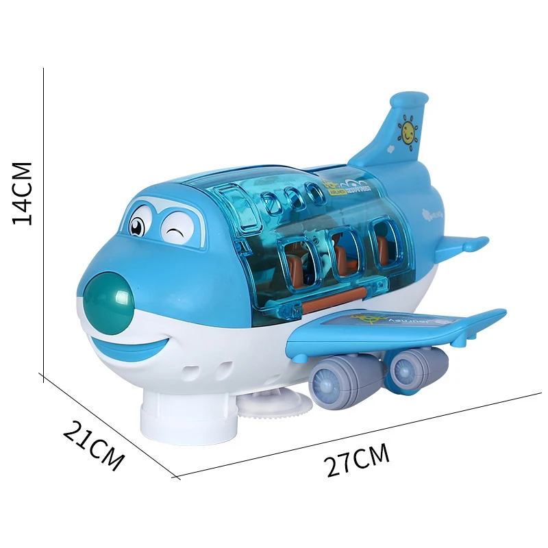 360° Rotating Electric Plane Airplane Toys For Kids Bump And Go Action Toddler Toy Plane With LED Flashing Light Sound