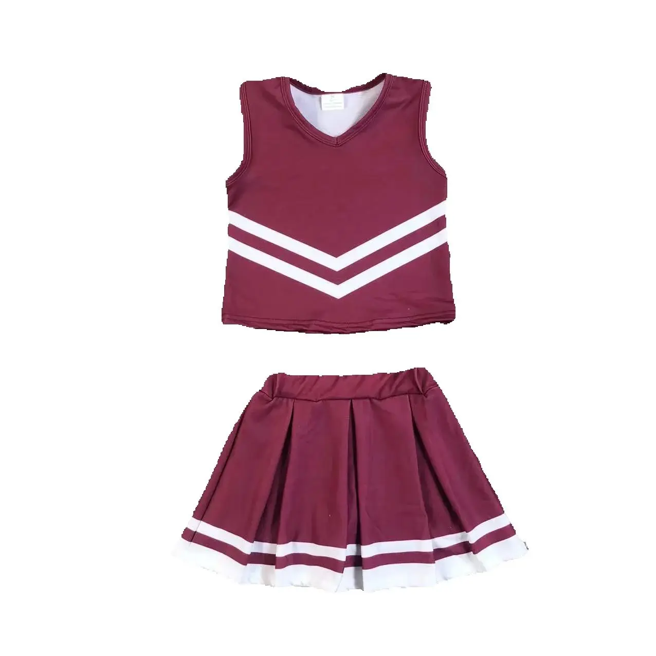 Green Cheerleading girl clothing Sets vest + skirt outdoor sports Sets childrens fitness running sportswear