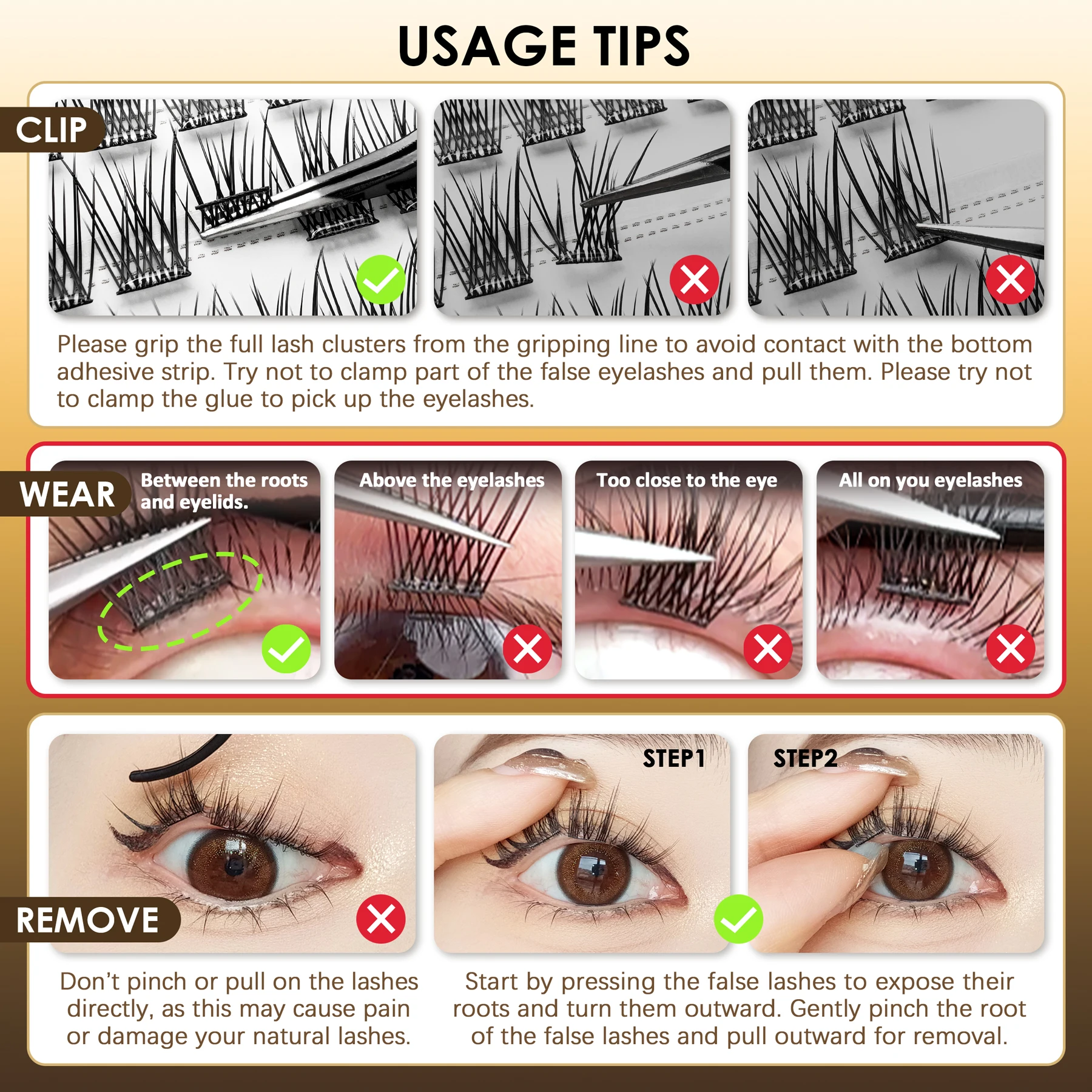 رموش صناعية ذات تصميم طبيعي خالٍ من الغراء من SEEDEW، رموش صناعية ذاتية اللصق، جذع رفيع للغاية