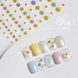 1pcs Sorriso Nail Art 3D Adesivo Cereja Dos Desenhos Animados Urso Coelho Flor Decalques Francês Gel Nails Art Sliders Polonês Manicure Decorações