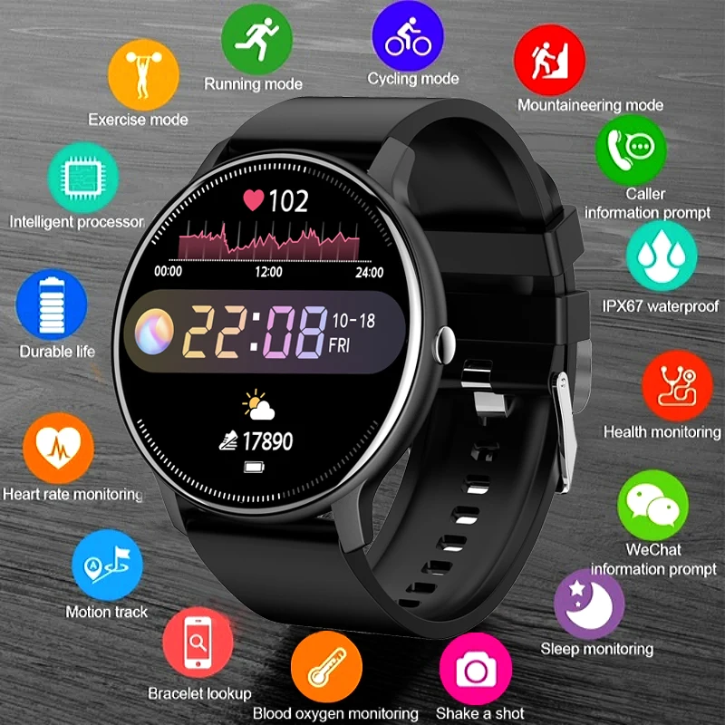 

2025New Smart Watch Men Women Full Touch Screen Sport Fitness Watch Man IP67 Waterproof Bluetooth For Android IOS Smartwatch Men