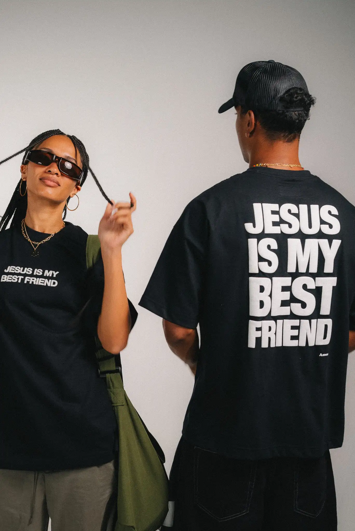 

Amen New Summer Classic Men's and Women's Tee JESUS IS MY BEST FRIEND Print Cotton Round Neck Short Sleeve Casual Sport T Shirt