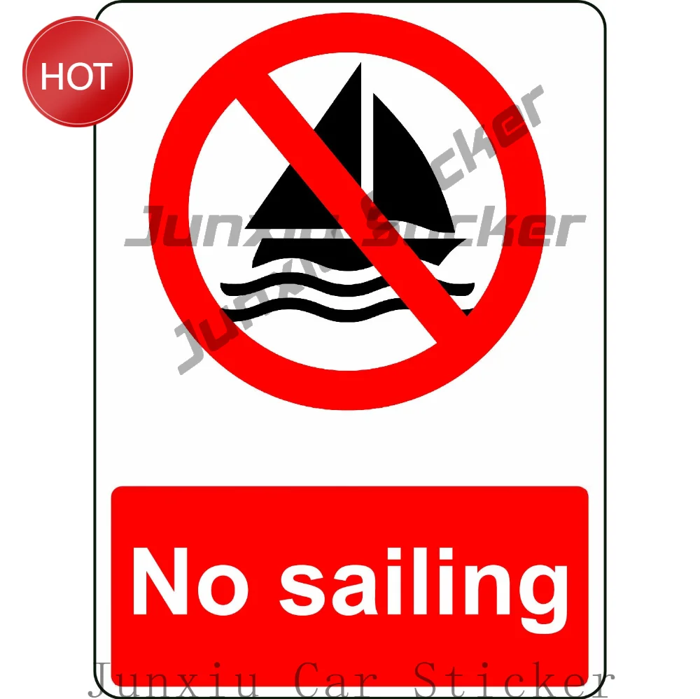 No Sailing PVC Safety Sticker For Watersports Facilities And Beach Access Points Water Recreation Safety Decal