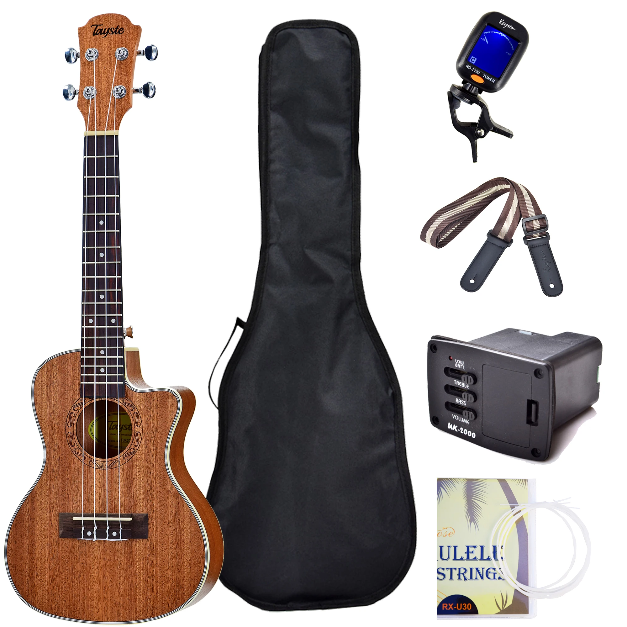 wholesale-cutaway-concert-ukulele-electric-23inch-sapele-wood-made