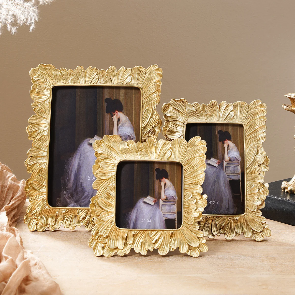 1PC, European-style Golden Pal - Resin Art For Photo Frame ulasan dan harga