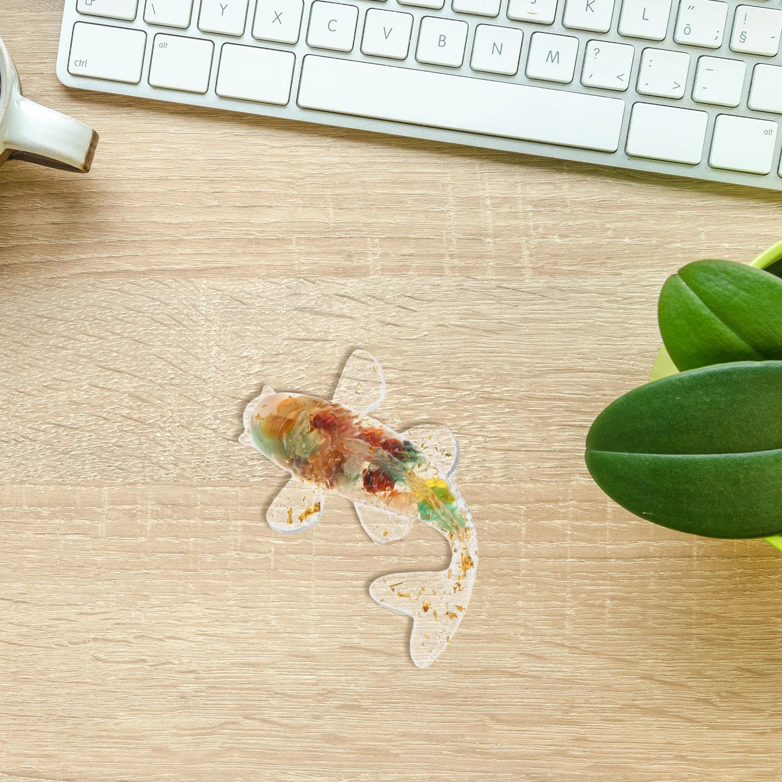 

2Pcs Crystal Koi Fish Decoration Handcrafted Natural Stone Lucky Sculpture for Desk Home Office Feng Shui Energy Positive Decor