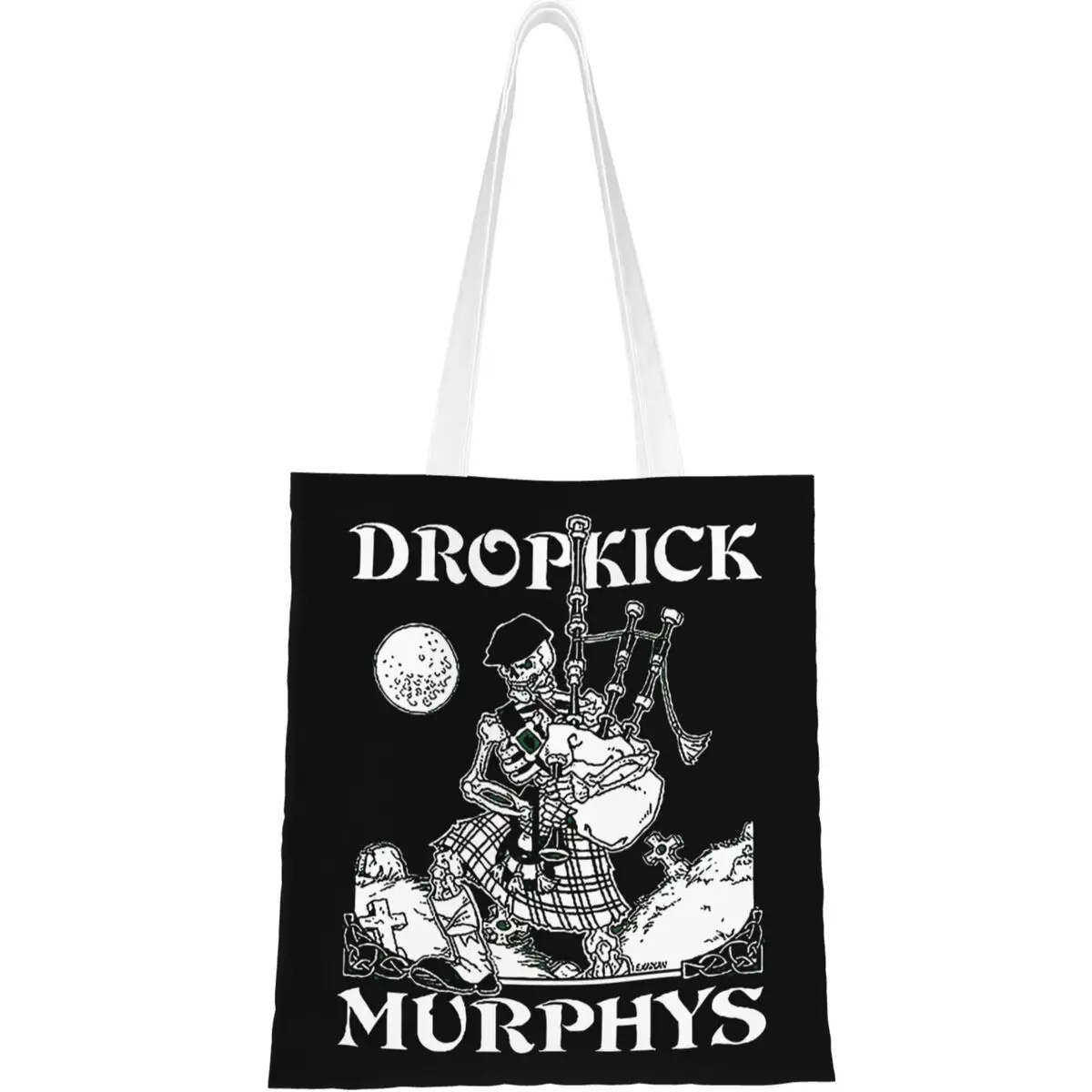 Women Men Dropkick Murphys Punk Band Tote Bags Canvas Grocery Bag for Shopper Handbags