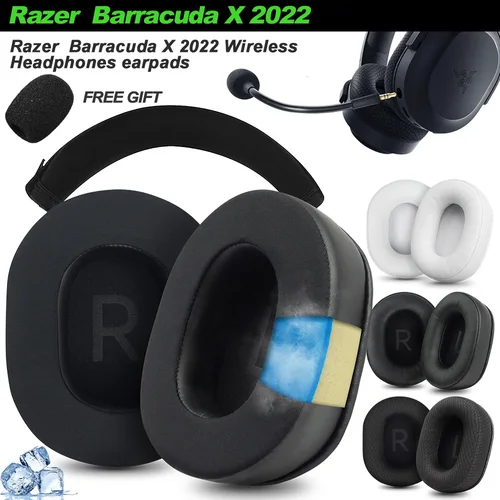 Almohadillas para auriculares Razer Barracuda Razer Barracuda X 2022, almohadillas de repuesto, tela de malla, cubiertas de memoria, esponja, proteína suave