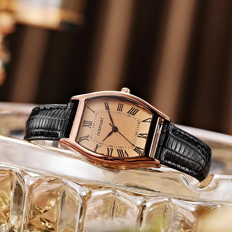 Vintage Women's Watch, Wine Barrel Shaped Quartz Belt Watch, Women's Watch