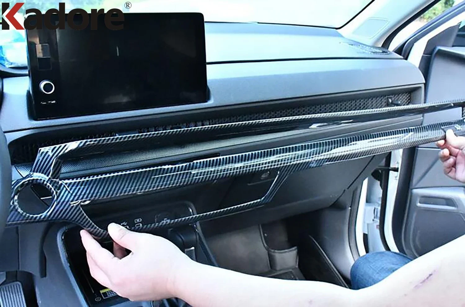 

Для Honda CRV CR-V 2023 2024, центральная консоль автомобиля из углеродного волокна, крышка панели приборной панели, отделка, внутренние молдинги, аксессуары