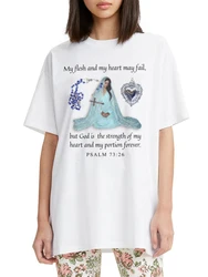 Psalm 73:26 Bible Verse T-Shirt Religious Christian Graphic Tees Women Trendy Funny Meme Music T Shirt Unisex Catholic Shirt