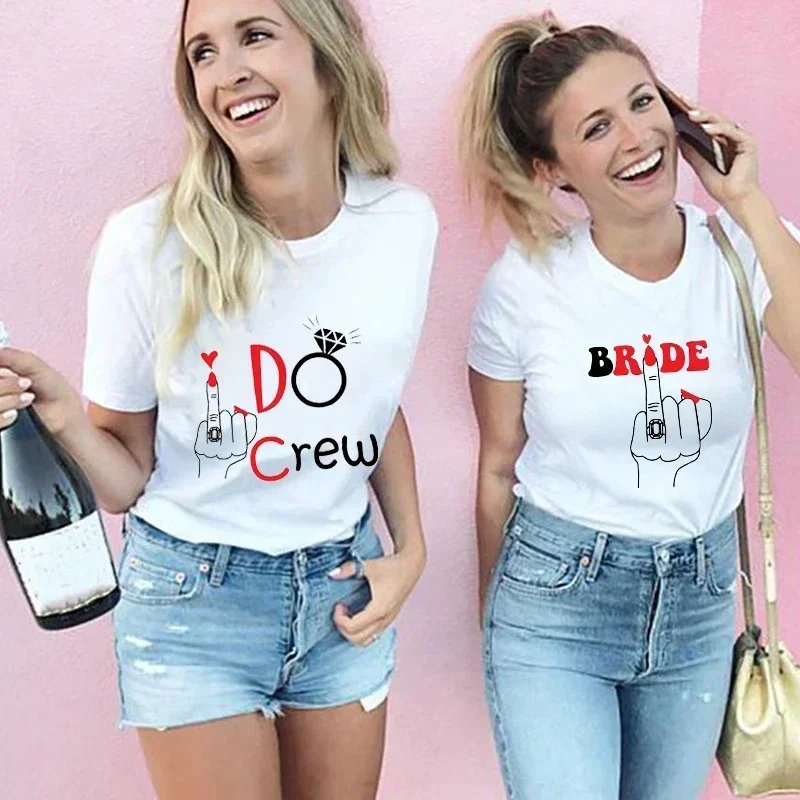 I Do Crew Ring Tee Bridal Shower Middle Finger Shirt Bachelorette Party Tshirt Team Bride Squad T-shirt Bachelor Hen Party Tops