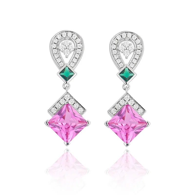 

MS MuShan Luxury Jewelry 925 Sterling Silver Earrings Zircon 7A Chandelier Wedding for Ladies 18K Gold Plated Fine Earring