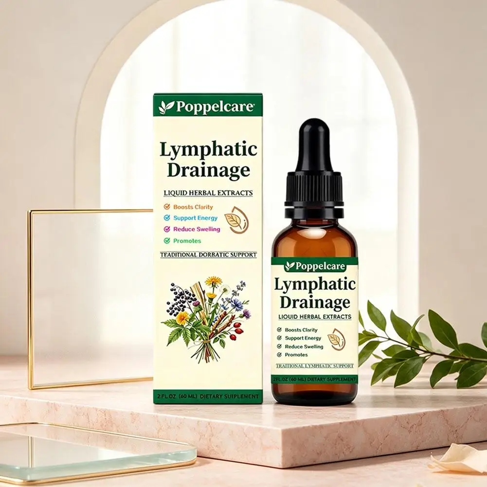 Natural Lymphatic Support Drops Herbal Formula 60ml Reduce Edema Promote Lymph Flow Daily Body Care Unisex Must-Have