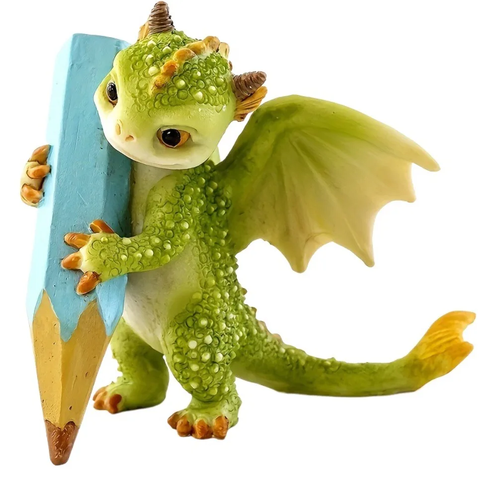 

Handicraft Mini Cute Dragon Ornament Waterproof Collectible Dragon Resin Sculpture Display Statue Dinosaur Models