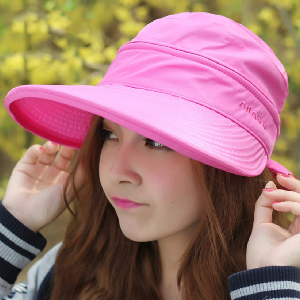 

Foldable Sun Hat Wide Brim Visor Caps for Women Girls UV Protection Adjustable Hook Loop Beach Outdoor Summer Travel