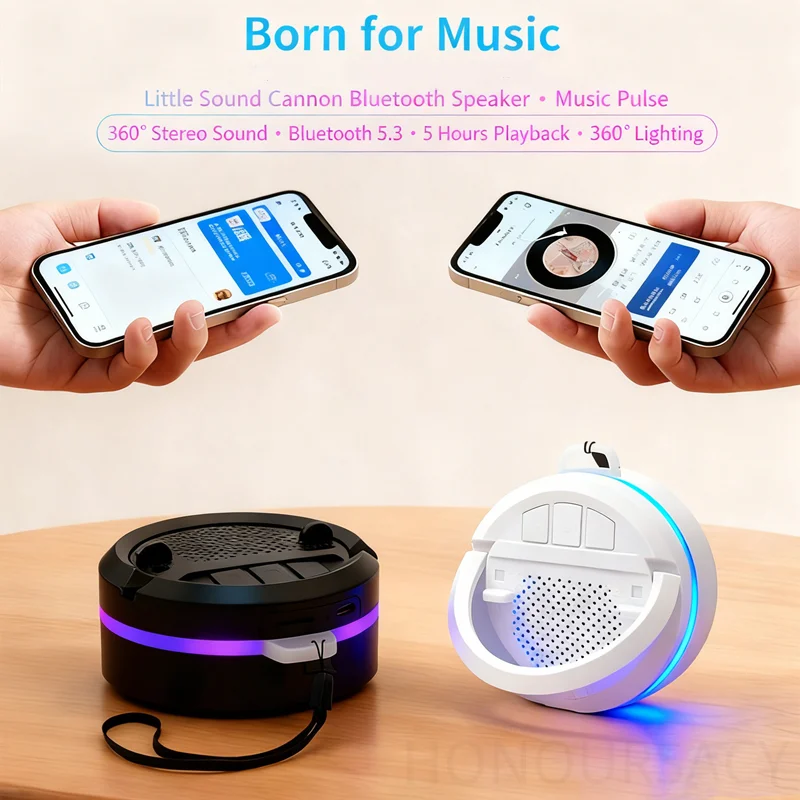 

Wireless Portable Powerful Audio Phone Stand HIFI Stereo Bluetooth5.3 Speaker RGB Light TF USB MP3 Player for Home Office Travel