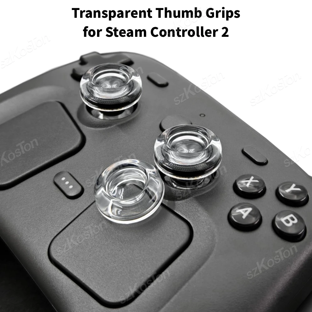 Transparente Daumengriffabdeckungen für Steam Controller 2, Flüssigsilikon-Joystick-Kappen für Steam Controller 2, Daumengriff-Abdeckung