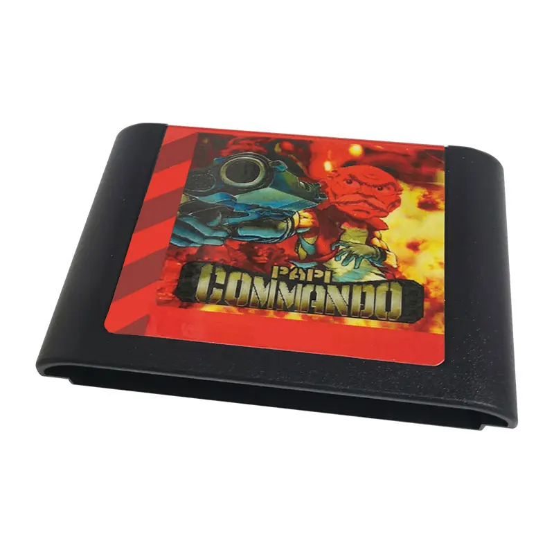 Cartucho do jogo do COMMANDO do papi, console do jogo vídeo, bocado 16, NTSC e AMIGO