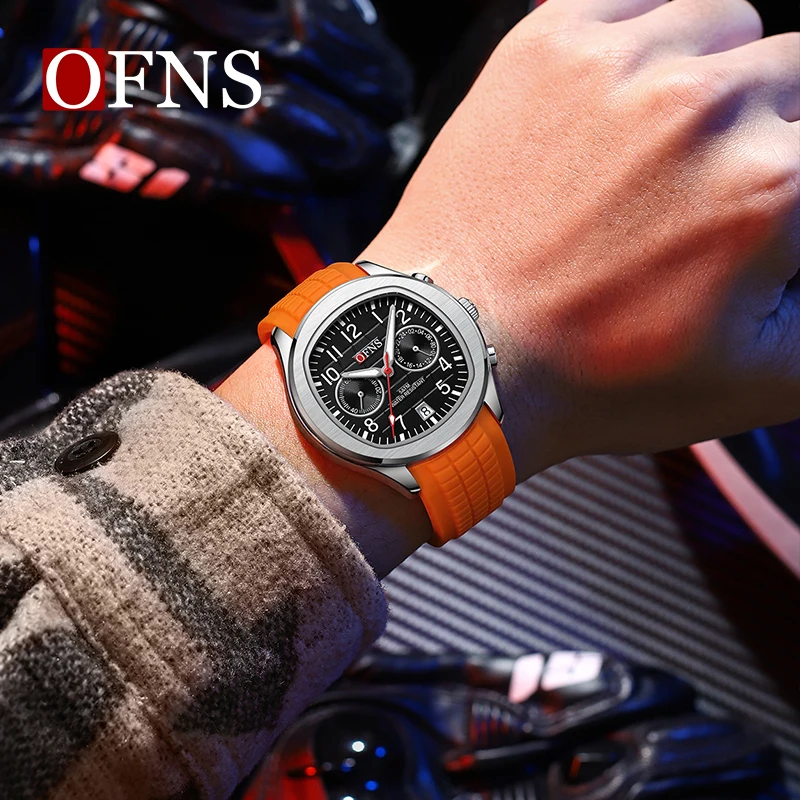 Relojes para hombre de primeras marcas, cronógrafo de lujo, reloj de pulsera para hombre, reloj de cuarzo de silicona, reloj deportivo resistente al agua para hombre, reloj Masculino