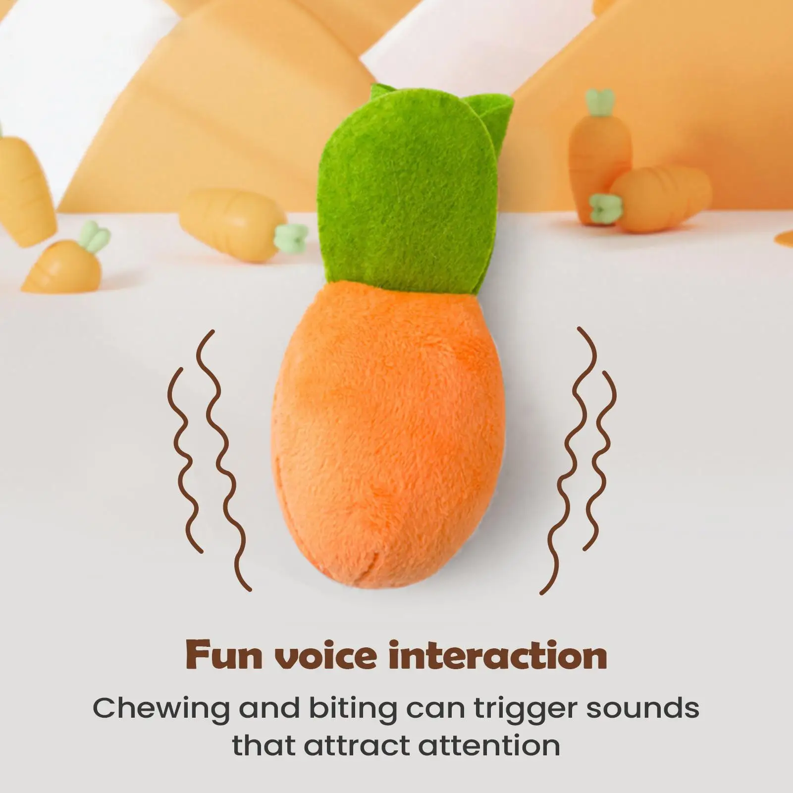 Dog Carrot Snuffle Toy Squeaky Brain Training Puzzle Toys Feed Games Enrichment Puzzle For Home Dorm Travel Living Room Balcony
