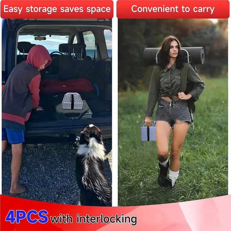 AB56-4Pcs RV Stabilizing Jack Pads RV Pads For Leveling Jacks Trailer Jack