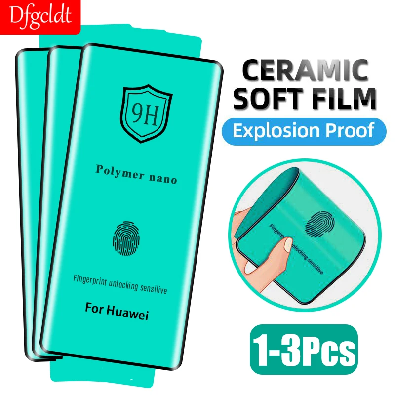 1-3Pcs Explosion-proof Ceramic Soft Film For Huawei Pura 70 Ultra Full Curved Screen Protector For Huawei P70 Pro Plus Not Glass