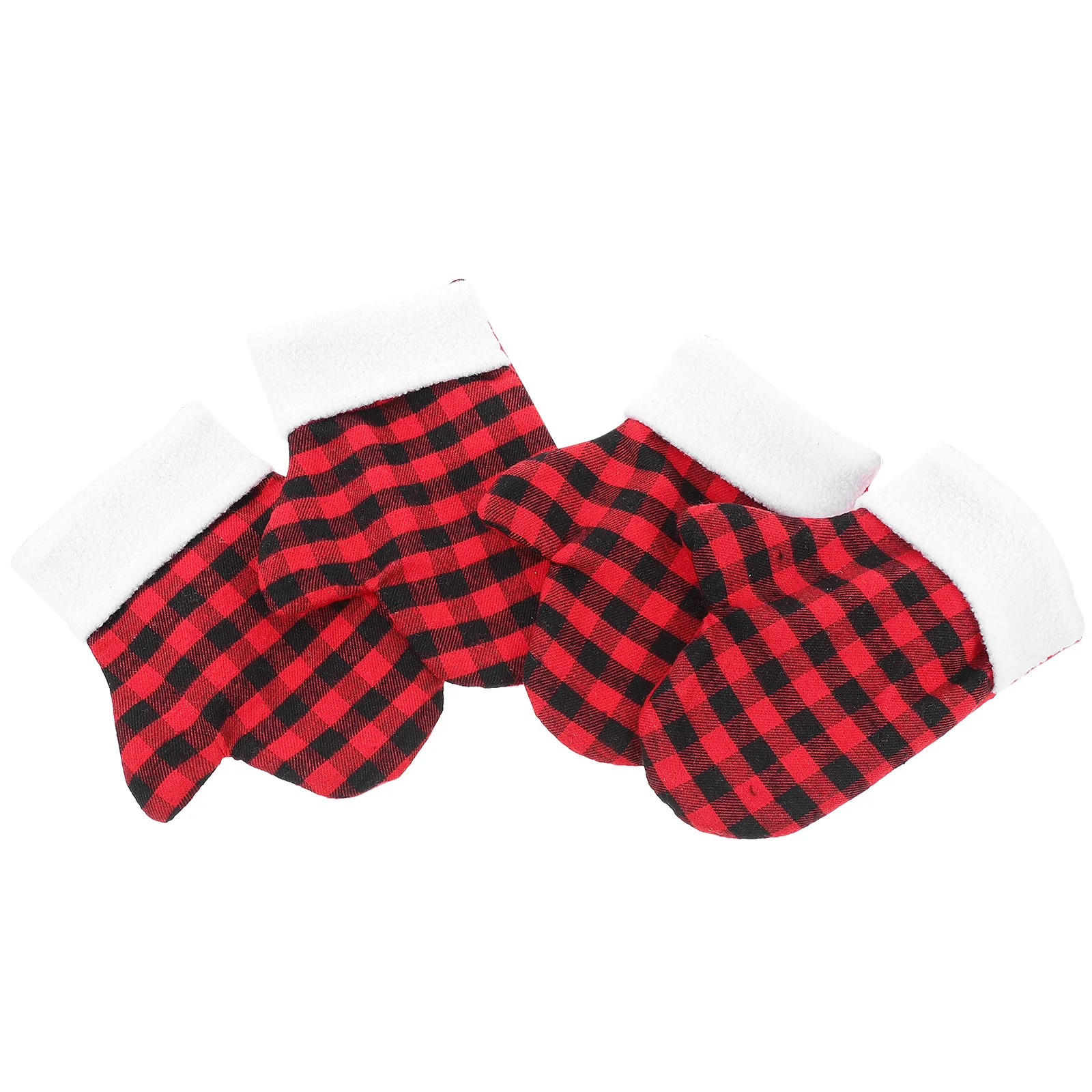 4pcs Cutter Fork Bag Glove Shape Washable Cutlery Storage Pouch Reusable Tableware Cover For Dinner Party Christmas Silverware