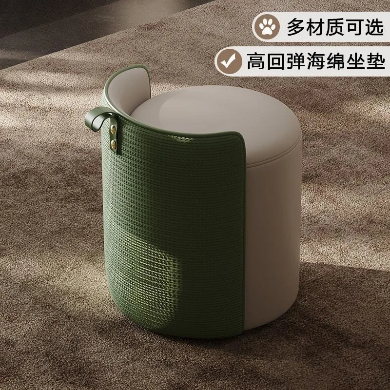Modern minimalist light luxury makeup stool bedroom round stool rotatable cream style girls dresser stool