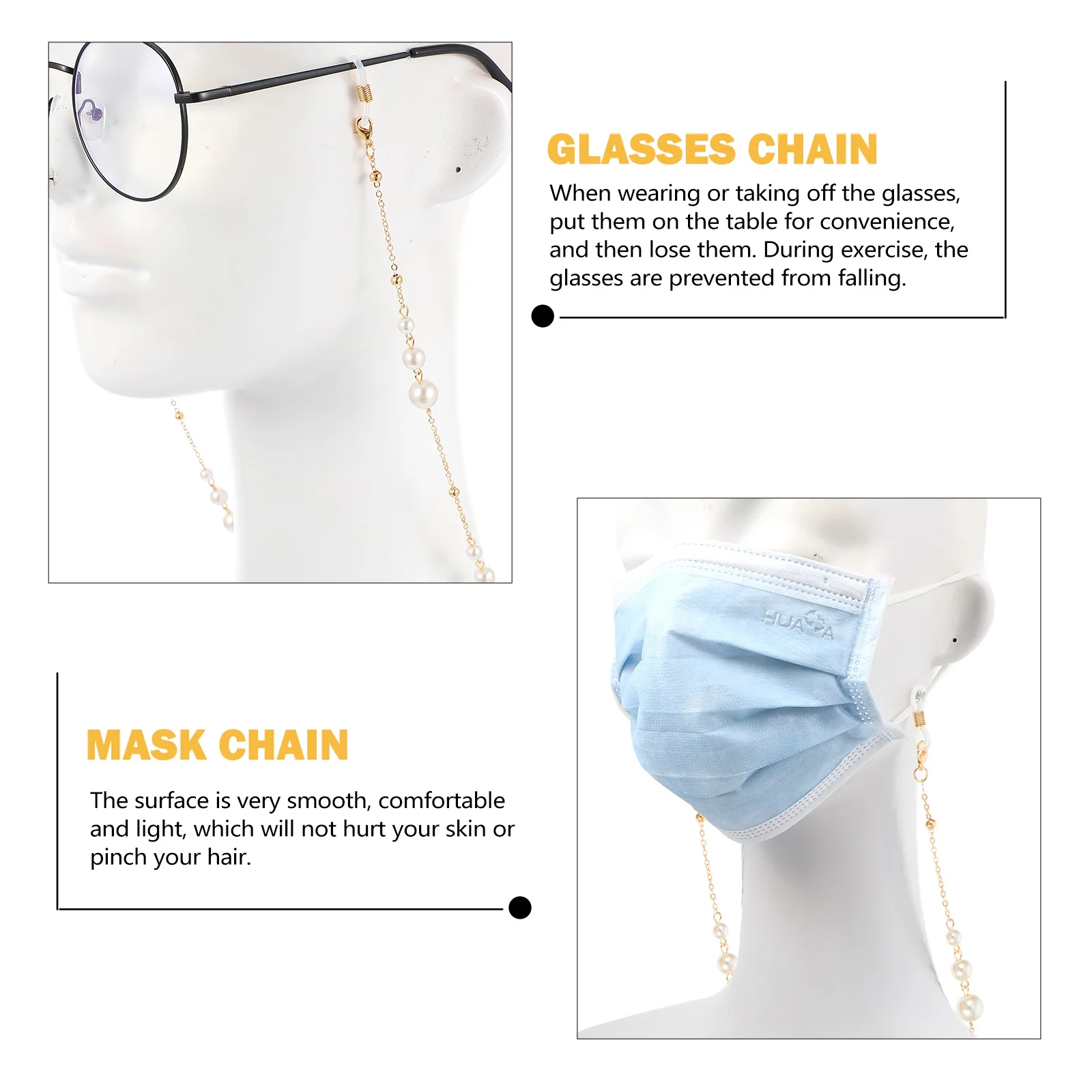 1 قطعة سلسلة مشهد الفتيات النحاس حزام النظارات خفيفة الوزن سلسلة النظارات نظارات نسائية الإكسسوار #3