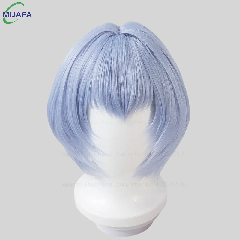 عالية الجودة Ayanami ري شعر مستعار تأثيري 30 سنتيمتر قصيرة الأزرق فروة الرأس مقاومة للحرارة الاصطناعية الشعر هالوين حفلة إيفا أنيمي الباروكات + غطاء شعر مستعار #1