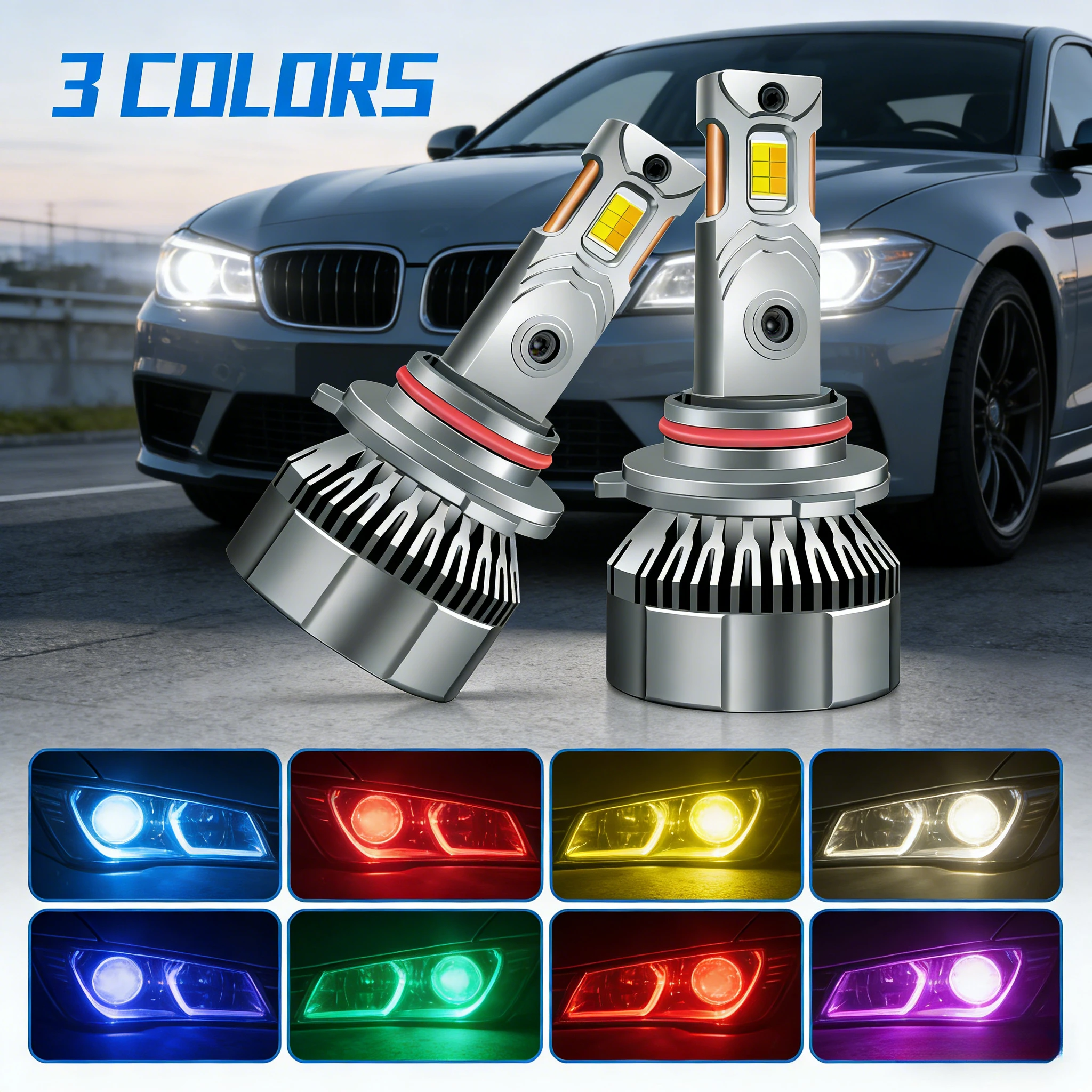 

2 шт. мини-светодиодные лампы H7 H4 9005 H11 H3 H8 H9 6000LM 6000K для замены автомобильных фар и противотуманных фар 12В