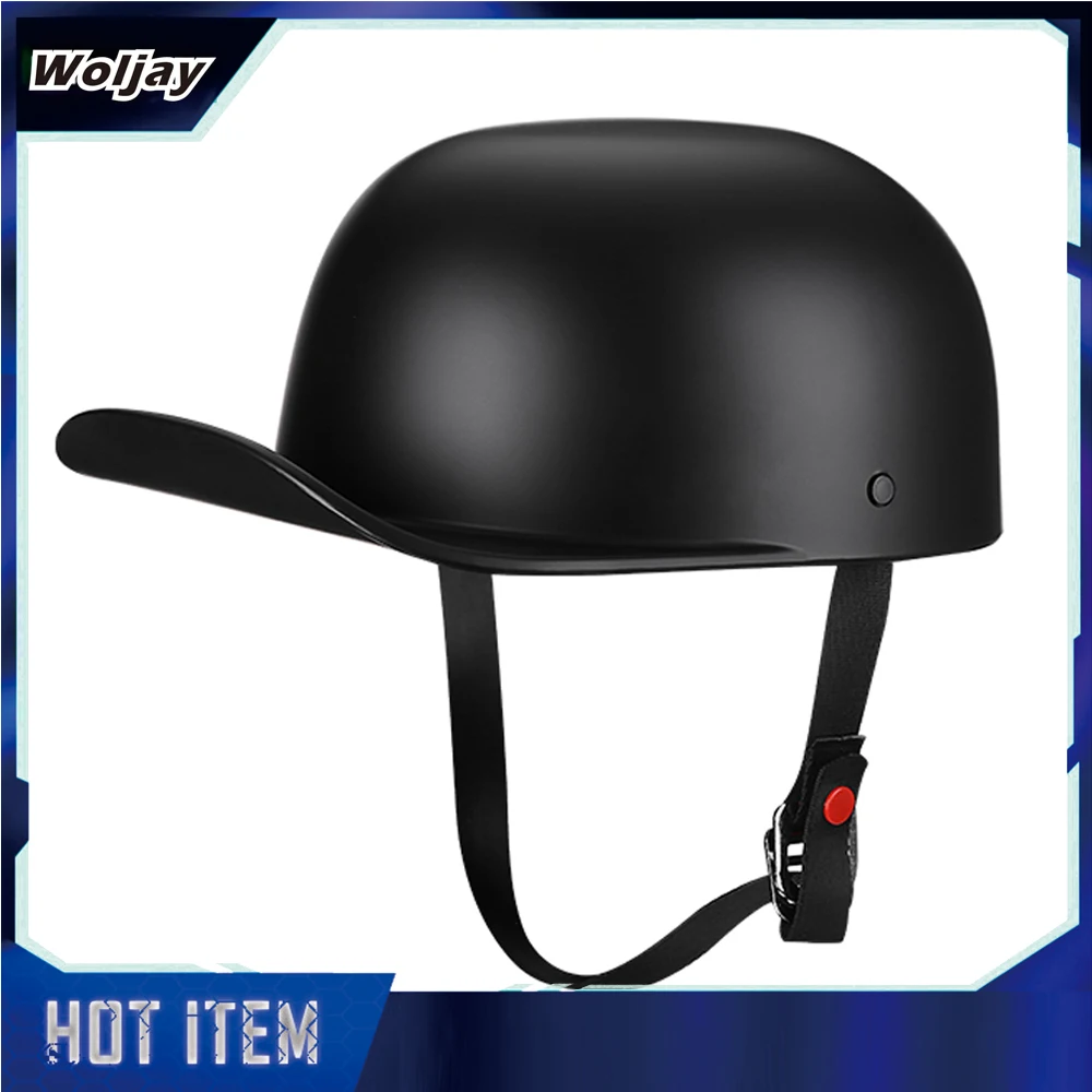 

Vintage Open Face Motorcycle Helmet Baseball Cap Half Helmets Men Women for Scooter Moped Cap Street Cruiser Jet - DOT Certified