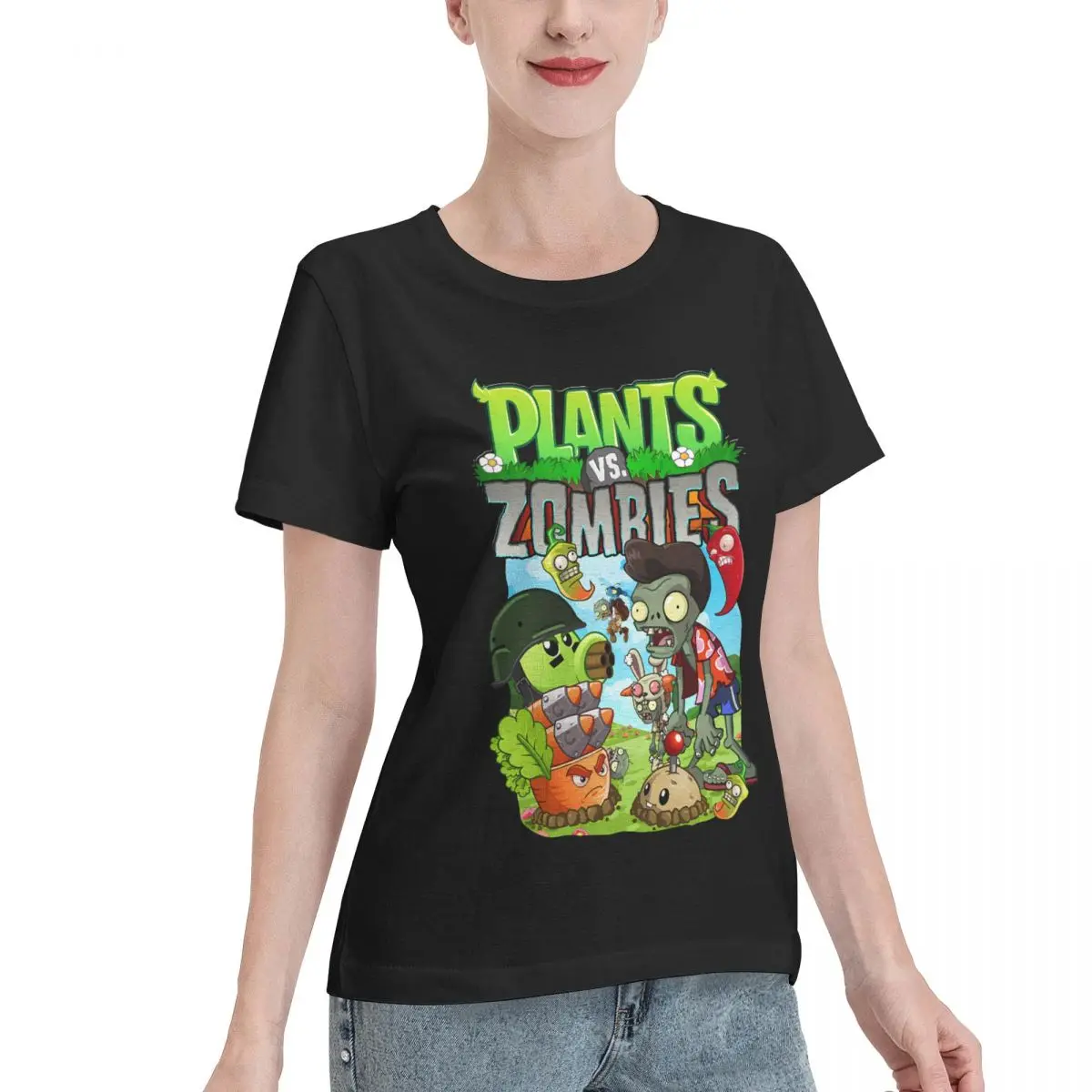 Multi Occasion Plants VS Zombies Perfect Gift Women's T-shirt Summer Outfit Comfy Daily Top