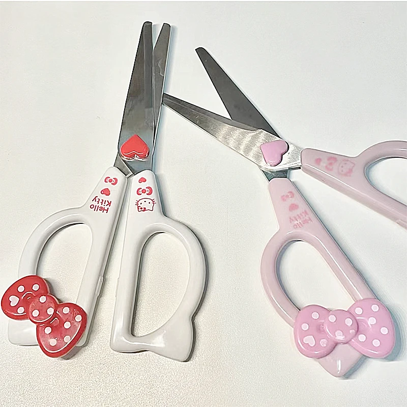 Sanrio Hello Kitty Hand Made Scissors Kawaii Kt Cat Art Scissors Kid Stationery School Office Supplies Girls Gifts