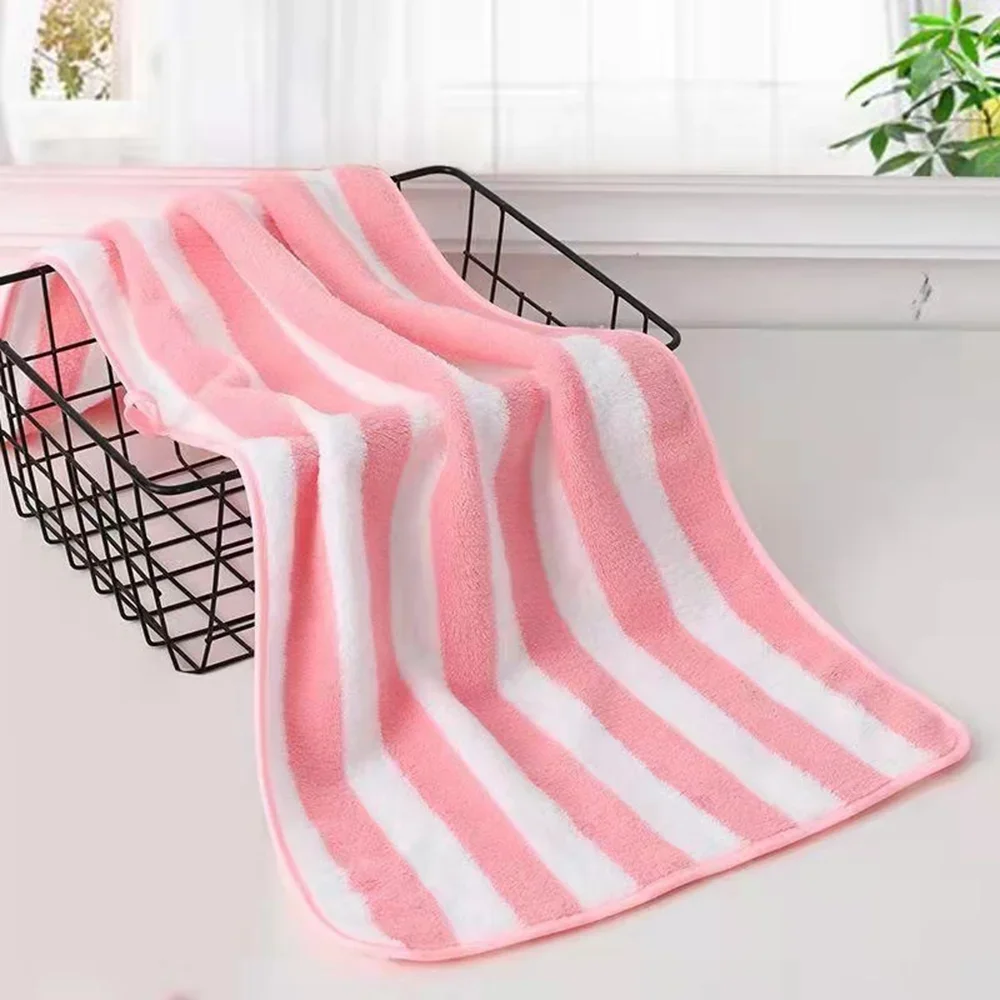 35x75cm Stripes Absorbent Quick Drying Bath Towel Sets Soft Adults Face Hand Towels Bathroom Microfiber Swim Bath Towels