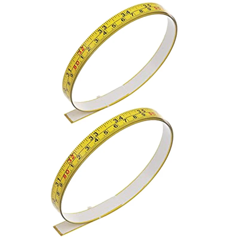 Set Of 4 Self Measuring Stick And Metric Graduated Tape Measures With Adhesive Woodworking Saw And Plotting