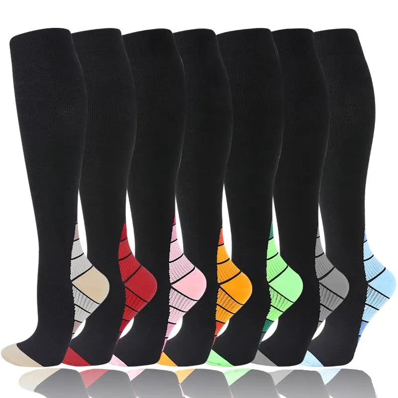 Compression Socks Running Hiking Football Hiking 20-30mmhg Sports Socks Varicose Veins Edema Anti Fatigue Pregnancy Nurse Socks