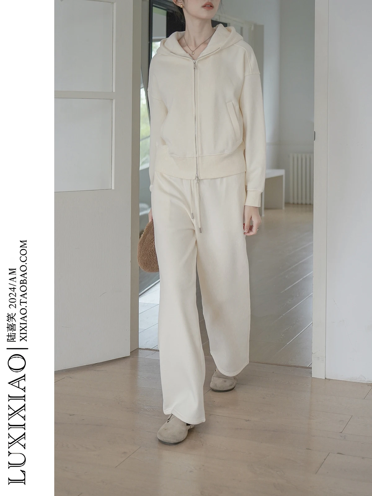 

LUXIXIAO, новинка 2026 года, корейская толстовка с капюшоном на молнии и длинные брюки, комплект из двух предметов, осенне-зимний модный костюм