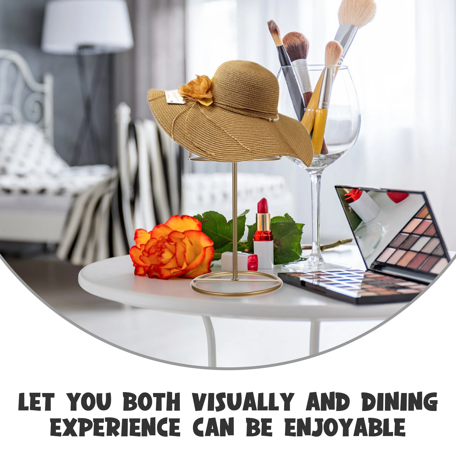 

Hat Display Stand Metal Cap Rack Storage Holder for Fedora Wigs Cowboy Hat Iron Freestanding Hanger Closet Organizer