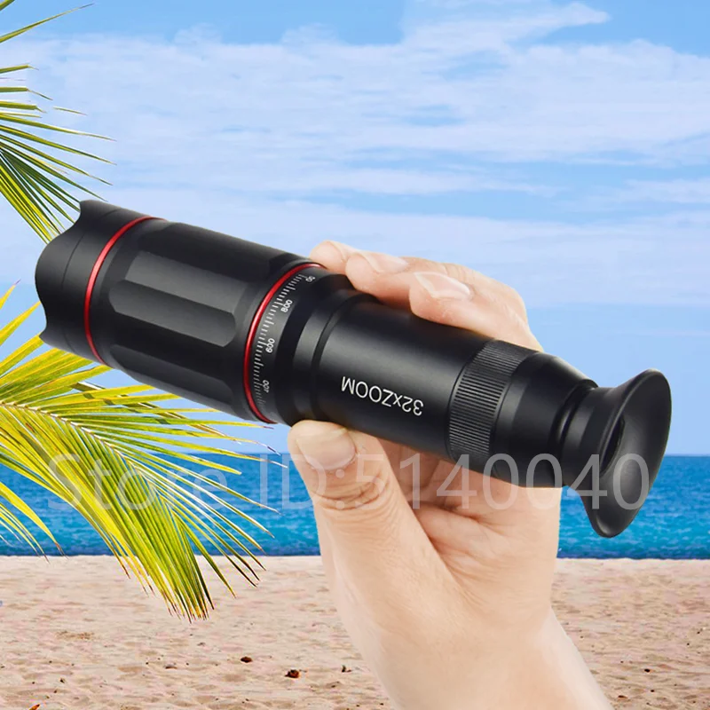 

Монокулярный телескоп 32X, водонепроницаемый, с защитой от запотевания, для дневного и ночной съемки, с держателем для смартфона и штативом
