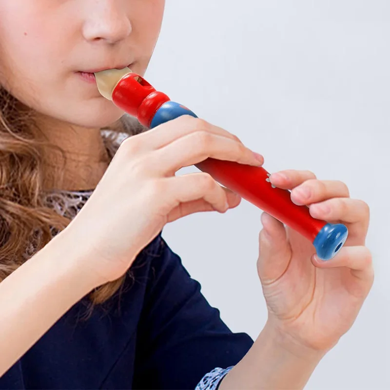 Colorful Piccolo Wooden Flute Musical Instrument For Kids Early Childhood Development Toys Preschool Montessori Educational Gift