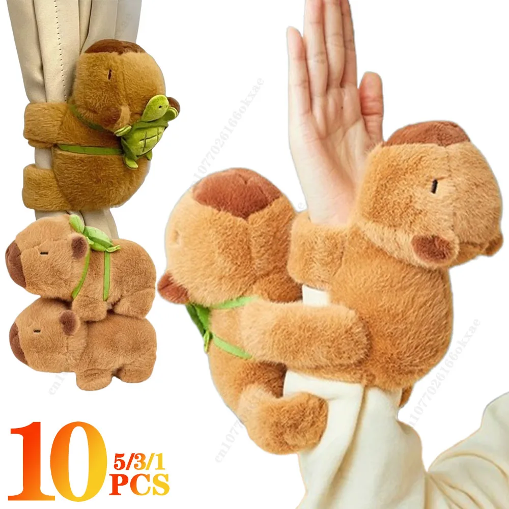 1-20PCS Rytanda Capybara Clap Circle Toys  Capybara Plush Hand Ring Fun Pop Circles Kids  Gift Slap Snap Wrap Wristband Bracelet