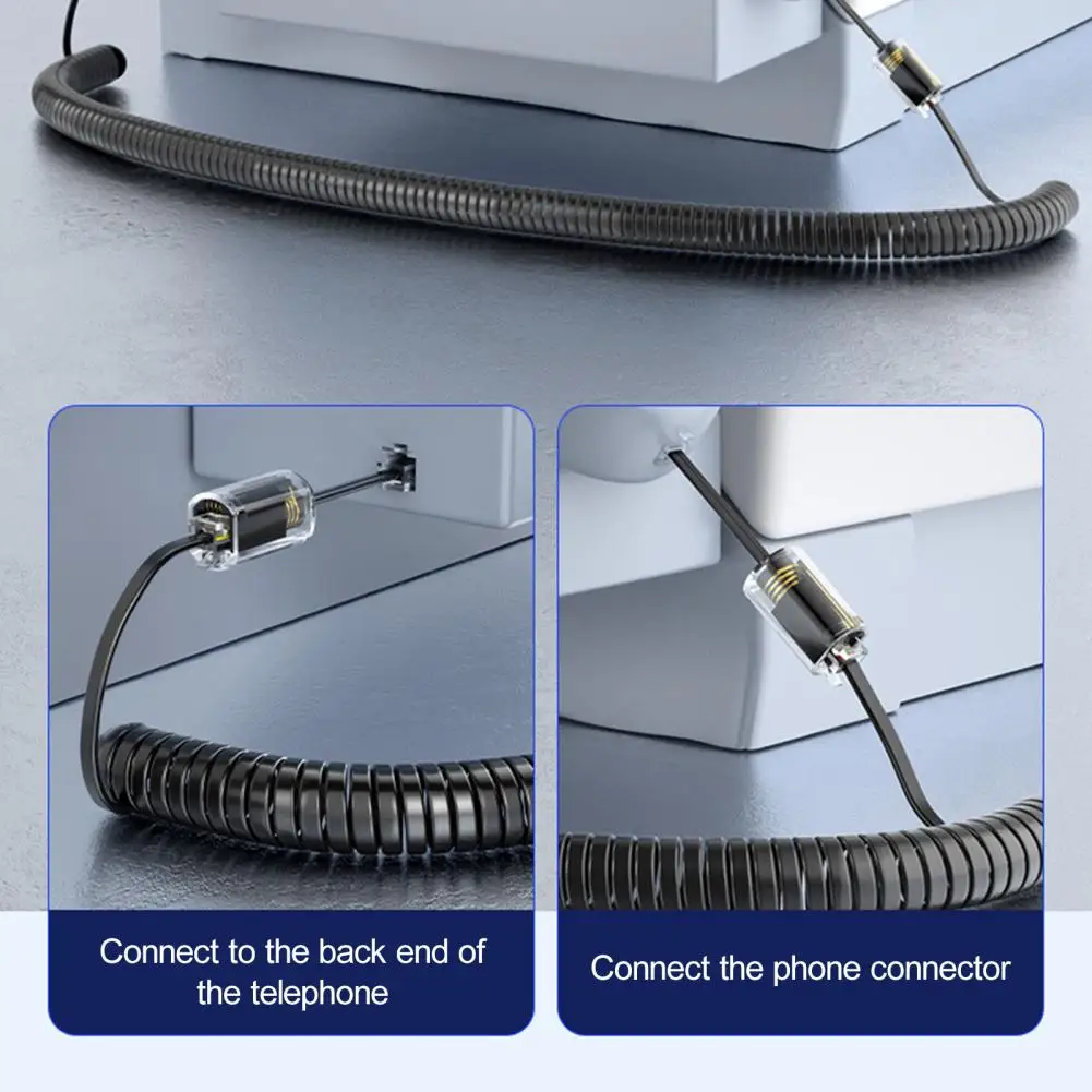 Easy-to-use Telephone Cord Detangler Telephone Cord Detangler 360° Rotating Swivel Cable Anti-tangle Rj9 4p4c Handset Connector