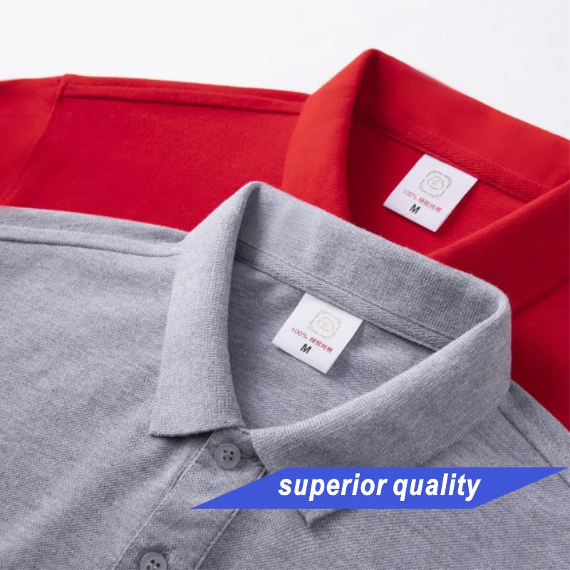 Polo à Manches Courtes pour Homme, 100% Coton, Broderie Personnalisée, Logo de la Société, Couleur Unie, Haute Qualité